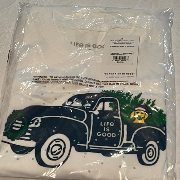 Women’s Size S “Life is Good” Holiday T-Shirt – New with tags - Picture 1 of 6